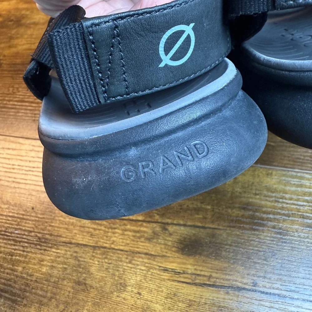 Cole Haan Zerogrand All-Day C30693 Black Nylon Leather Sport Sandal Mens 12
